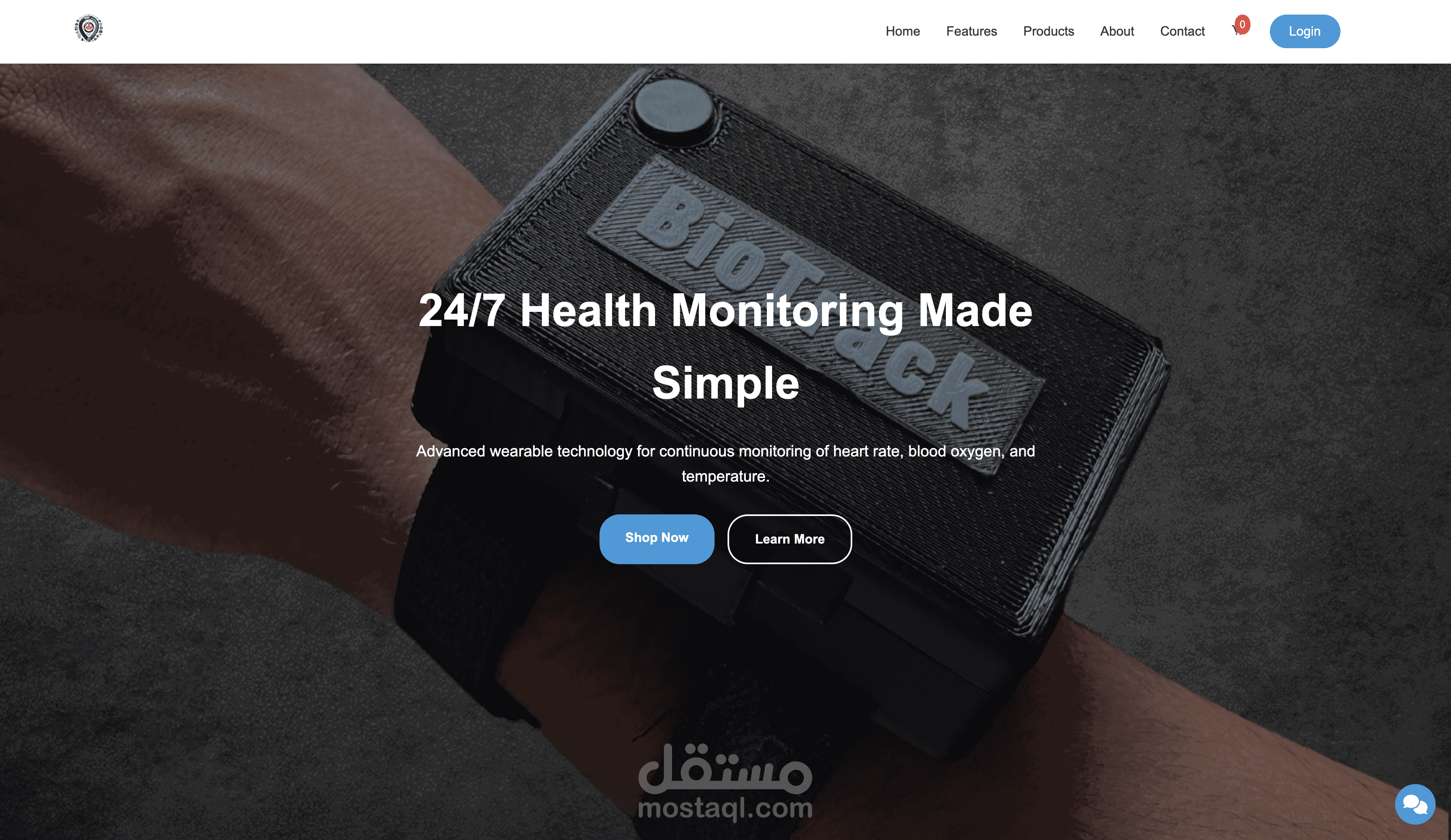 موقع تجارة إلكترونية لـ BioTrack