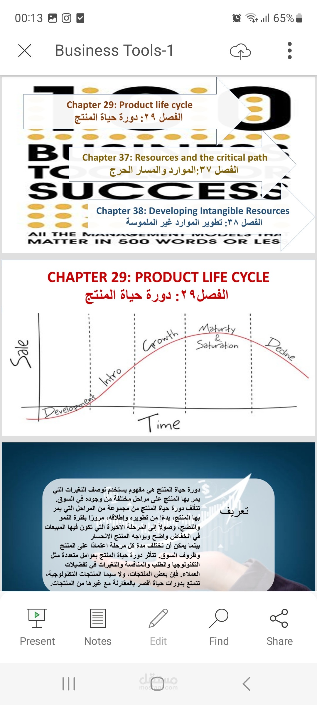 باور بوينت عن دورة حياة المنتج، الموارد و المسار الحرج، تطوير الموارد غير الملموسة