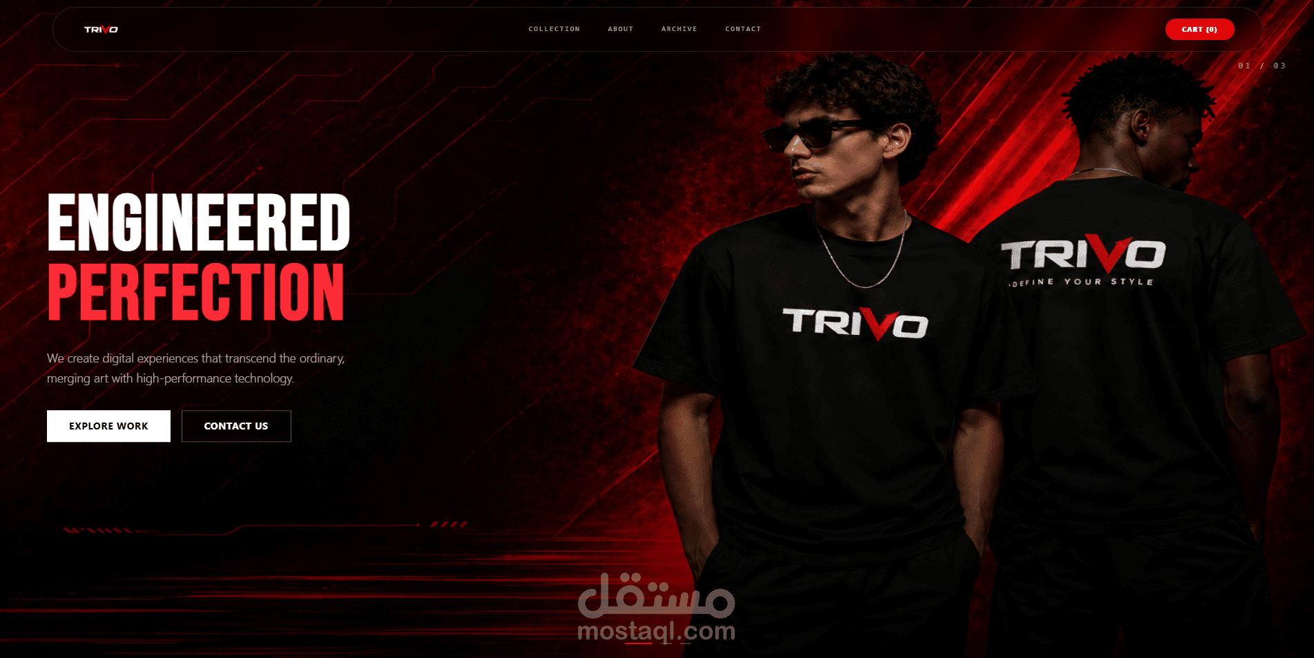 موقع TRIVO مستخدم مكتبات GSAP و Three.js لعمل انميشن خرافية (React.js)