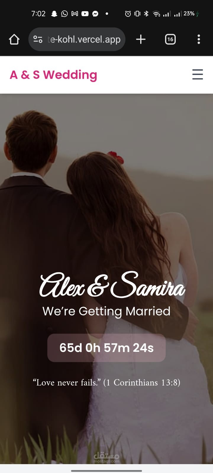 Elegant One-Page Wedding Invitation Website