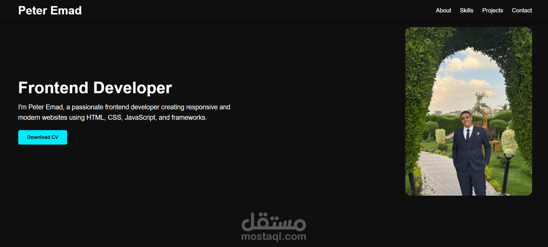 تصميم وتطوير موقع بورتفوليو شخصي احترافي (Responsive Portfolio Website)