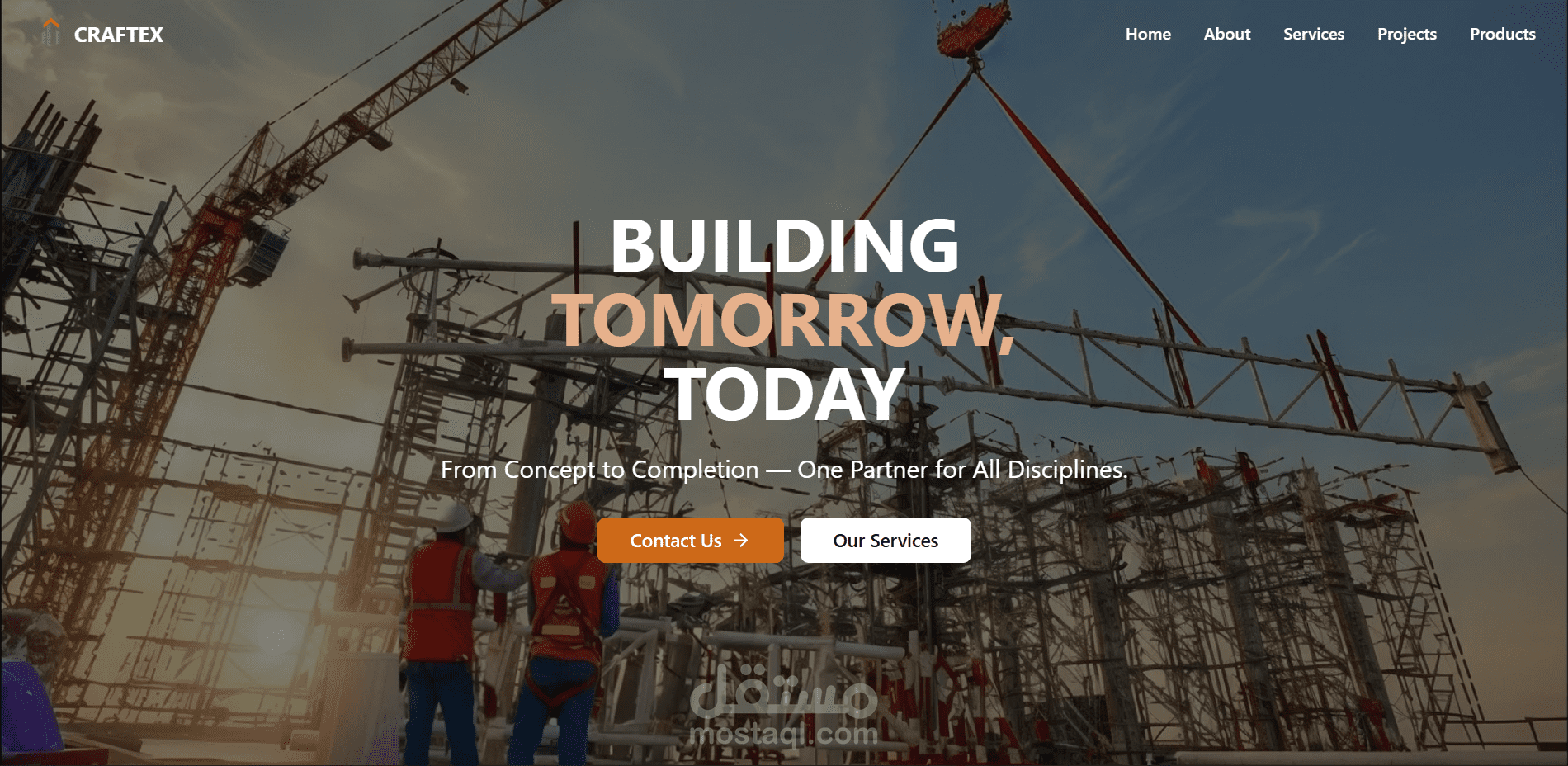 موقع شركة Craftex بتصميم عصري