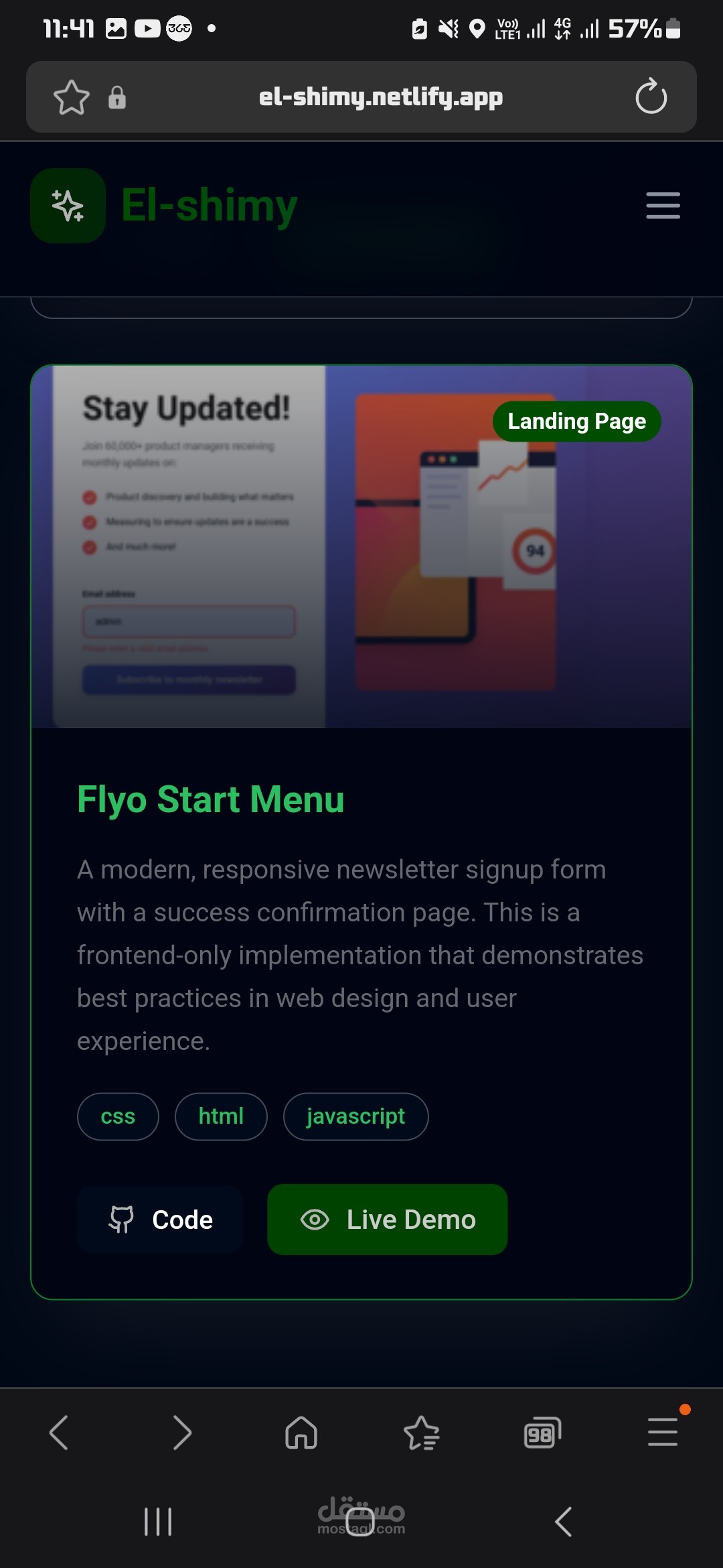 Flyo start menu