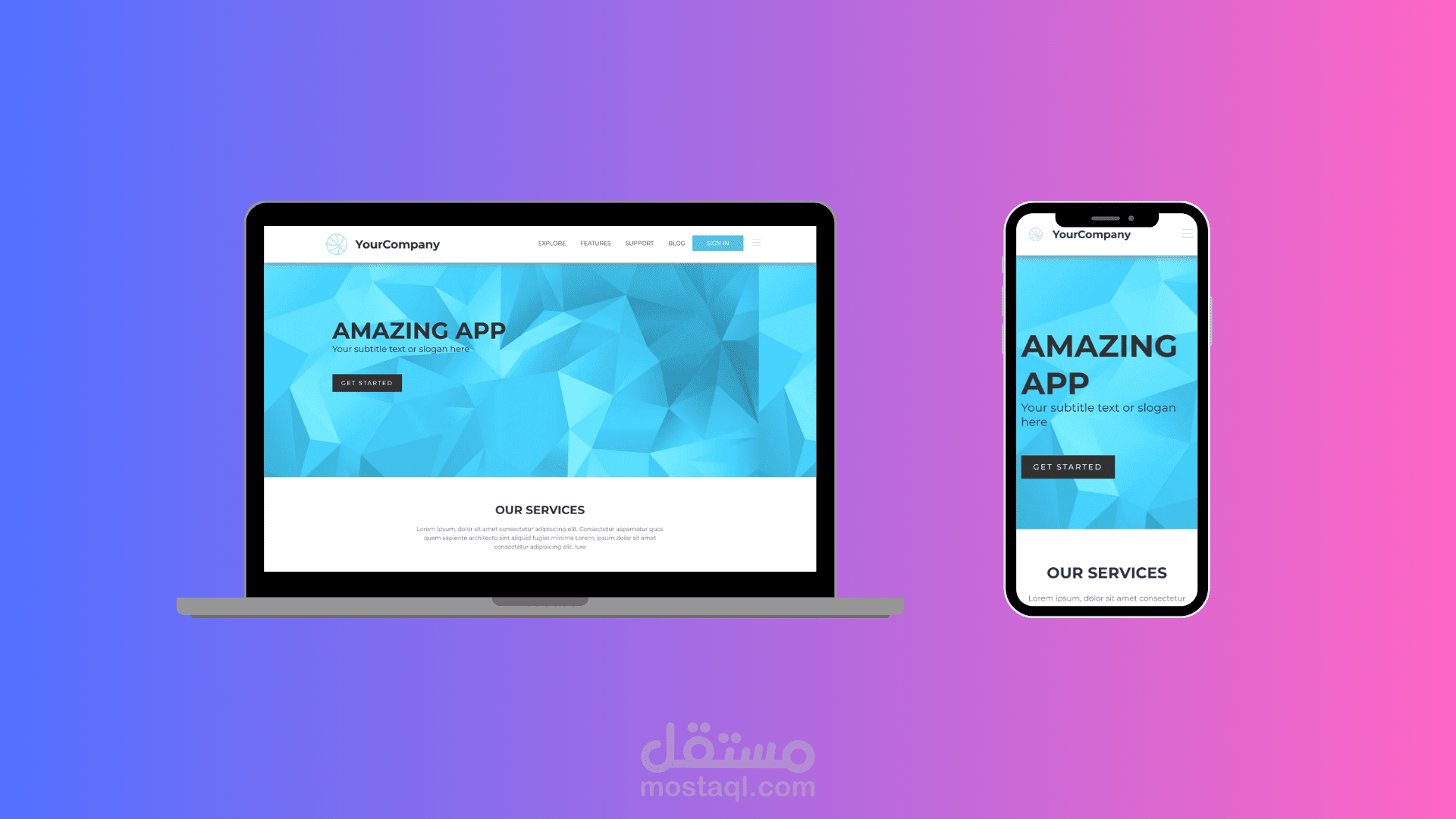 Website لعرض محفظة مشاريع Portfolio لمصمم جرافيك