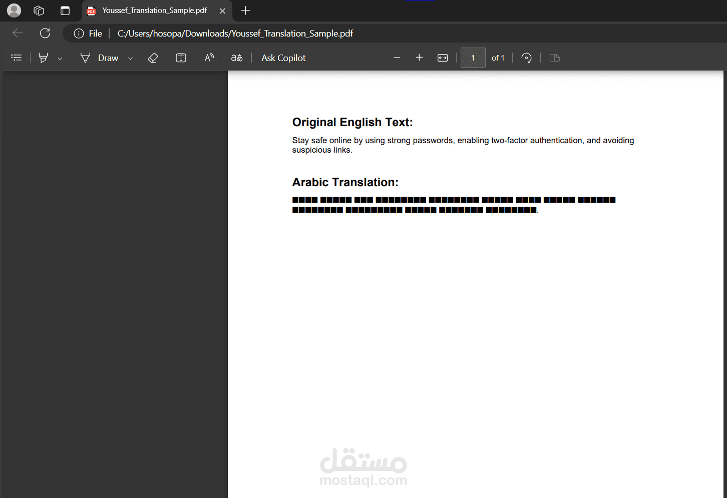 Translation of Informative Article from English to Arabic