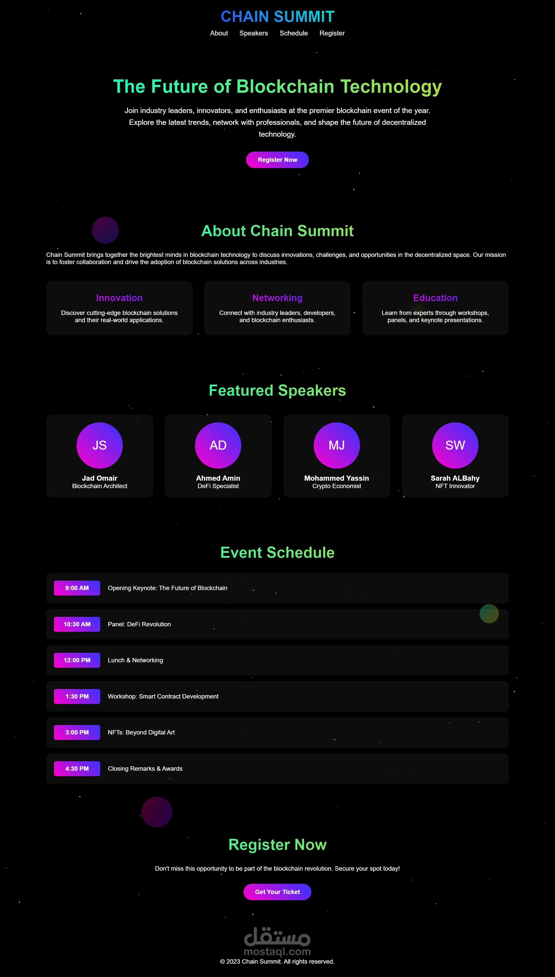 Chain Summit with HTML,CSS and JS