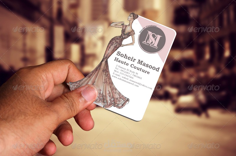 تصميم كارت شخصي مميز لمصممة ازياء