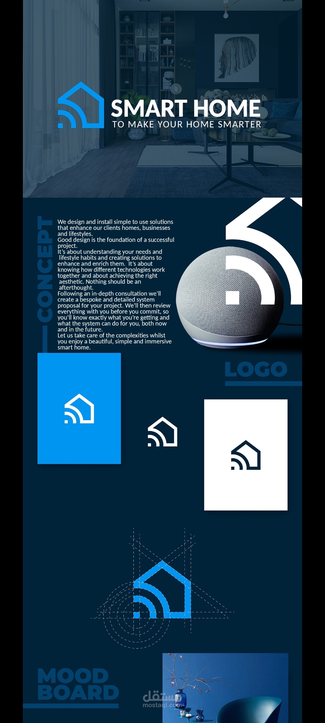 شعار و هوية لشركة تشطيبات ذكية للمنازل و الشركات