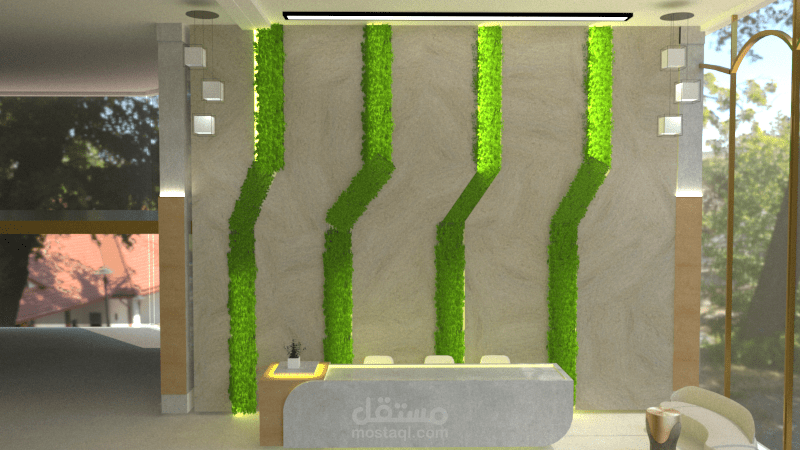تصميم بهو فندق باستخدام برنامج اسكتش اب وبرامج الاظهار v-Ray
