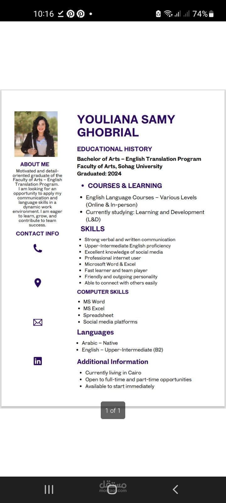 Bilingual cv writing and design (English and Arabic)