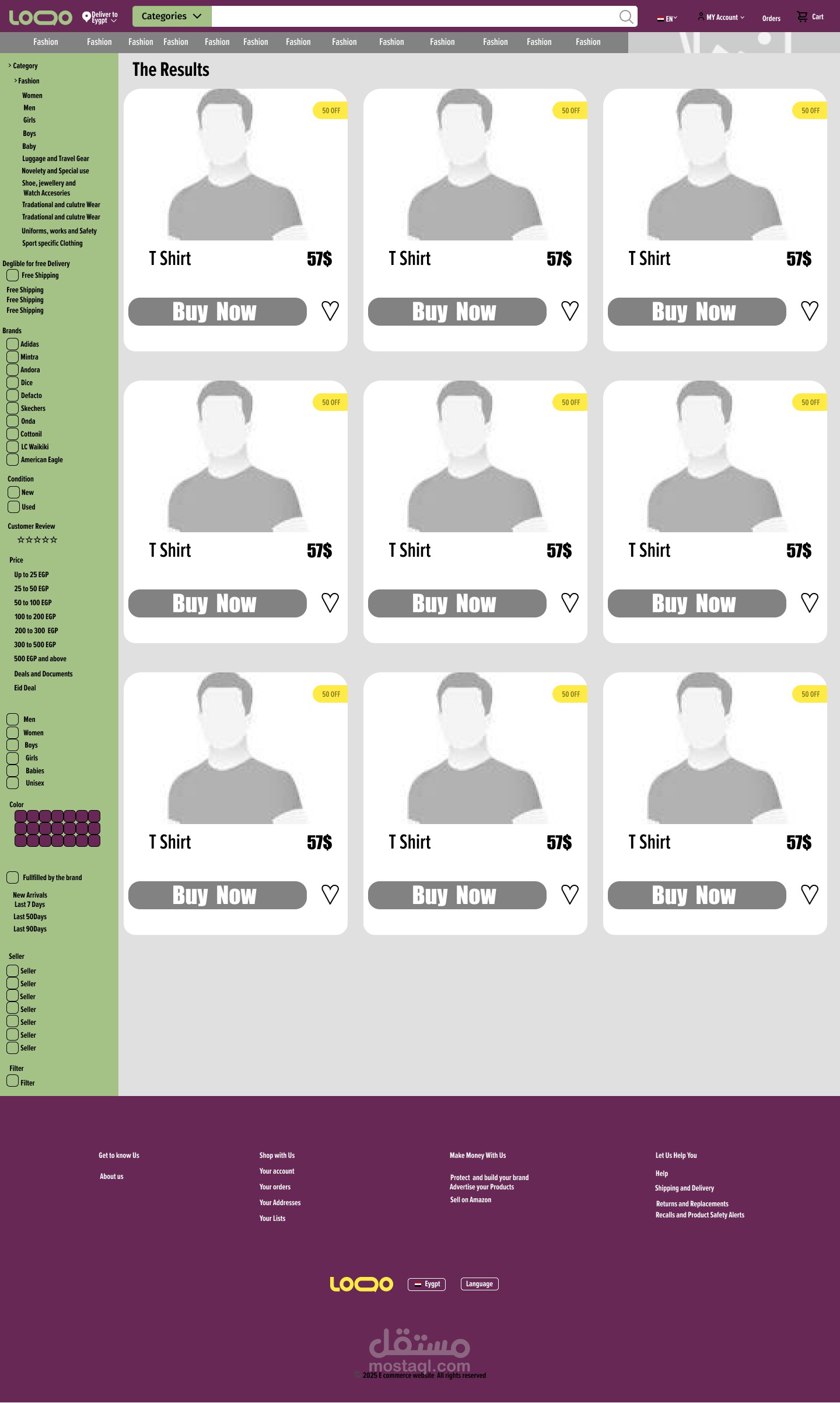 Craft Products Listing & Filtering Layout