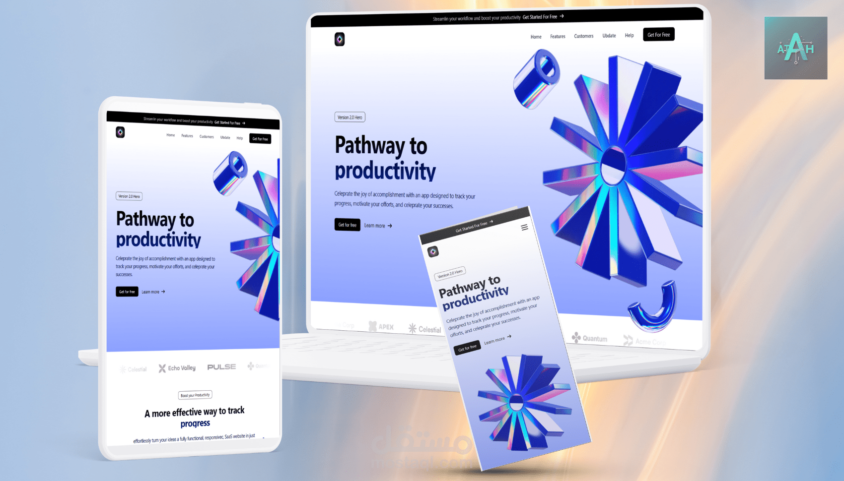landing page - صفحة هبوط لموقع SaaS