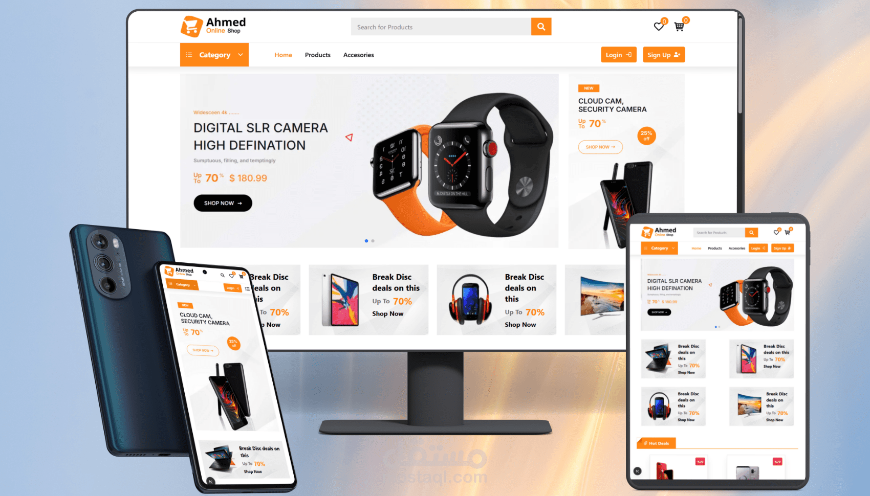AhmedStore – متجر إلكترونيات (Recat.js Store Template)