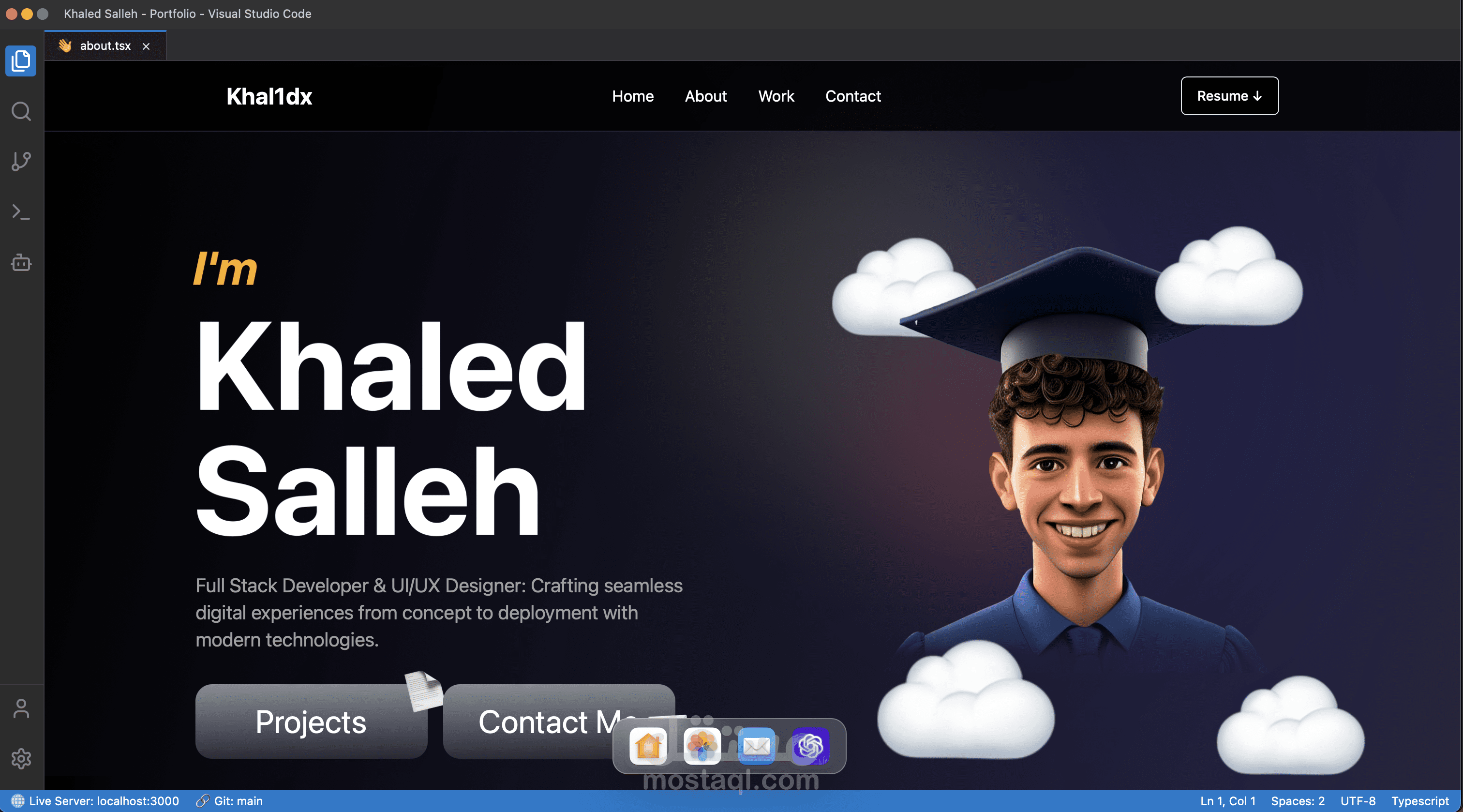 Responsive Personal Portfolio Website | React, Next.js, Tailwind, GSAP