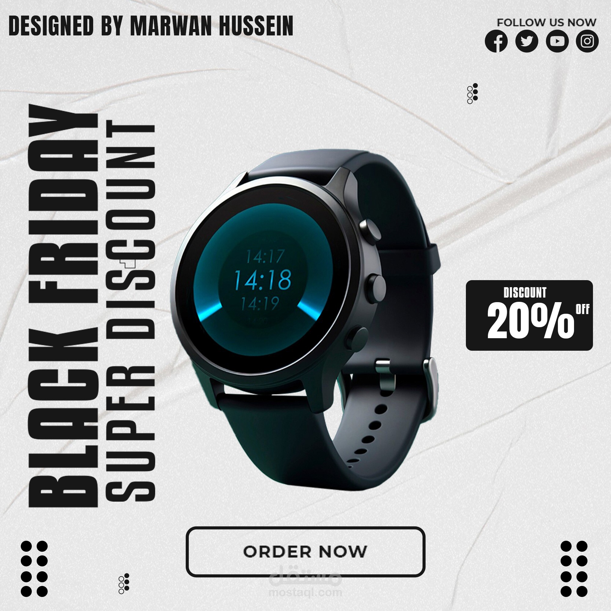 Smart Watch – Black Friday Super Discount Ad Design