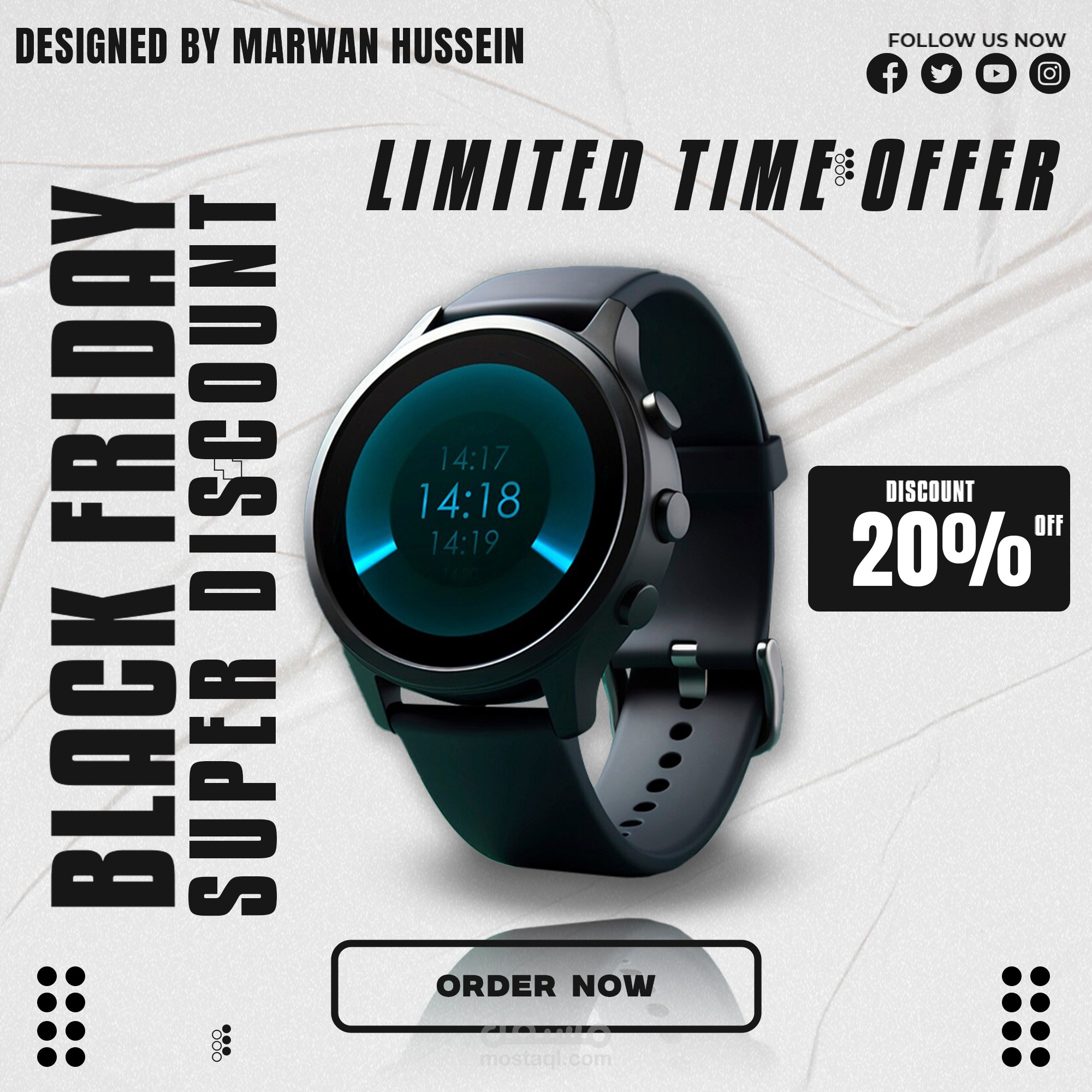 Smart Watch – Black Friday Limited Time Offer Ad Design