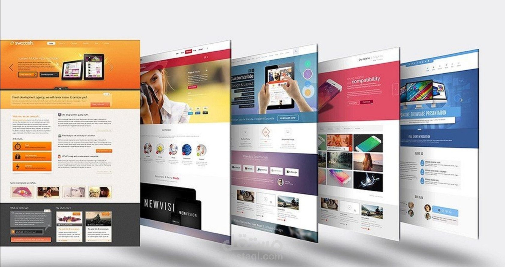 تصميم واجهات مستخدم (UI) احترافية متوافقة مع جميع الأجهزة