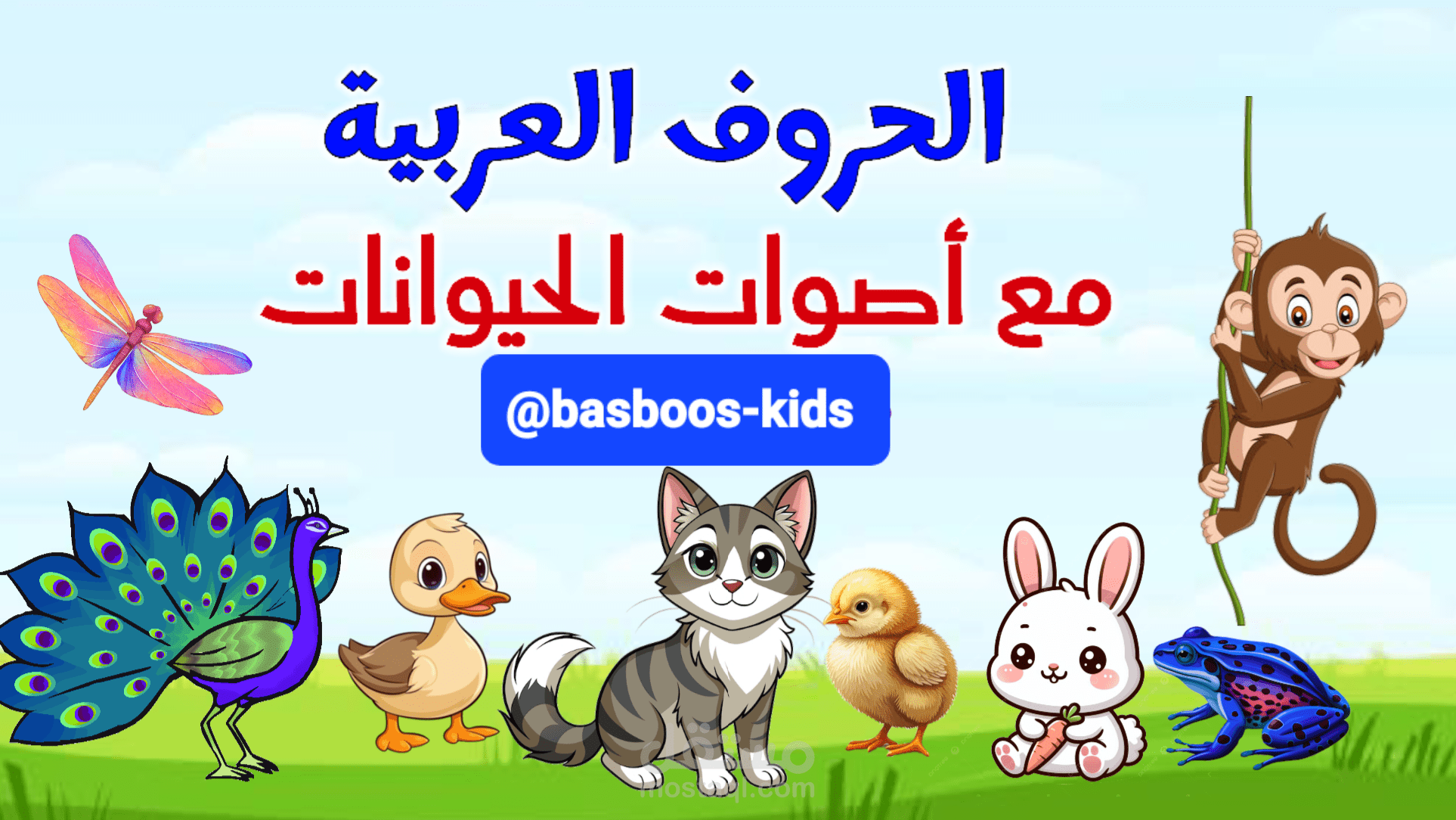 تعليم الاطفال الحروف العربية بالصوت و الصورة مع أصوات الحيوانات