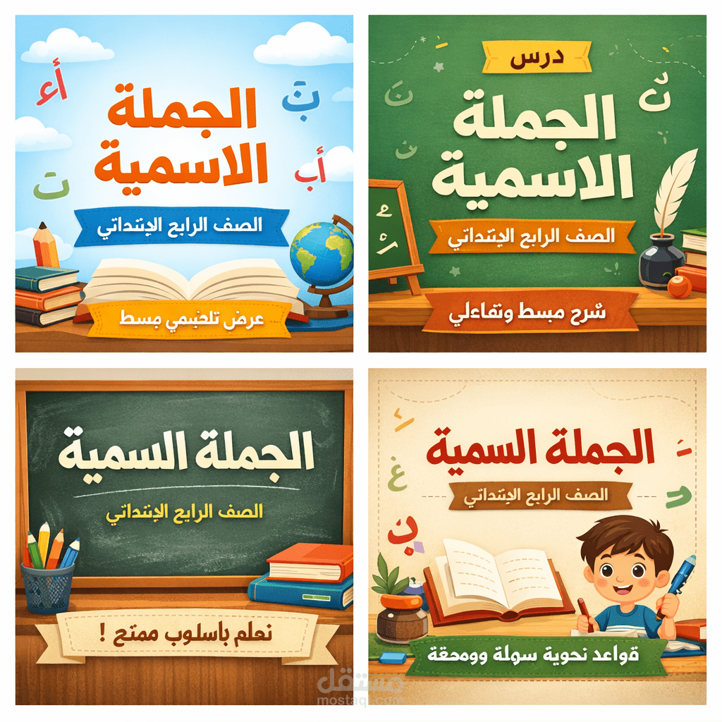 خطة درس لغة عربية للصف الرابع الابتدائي (الجملة الاسمية)