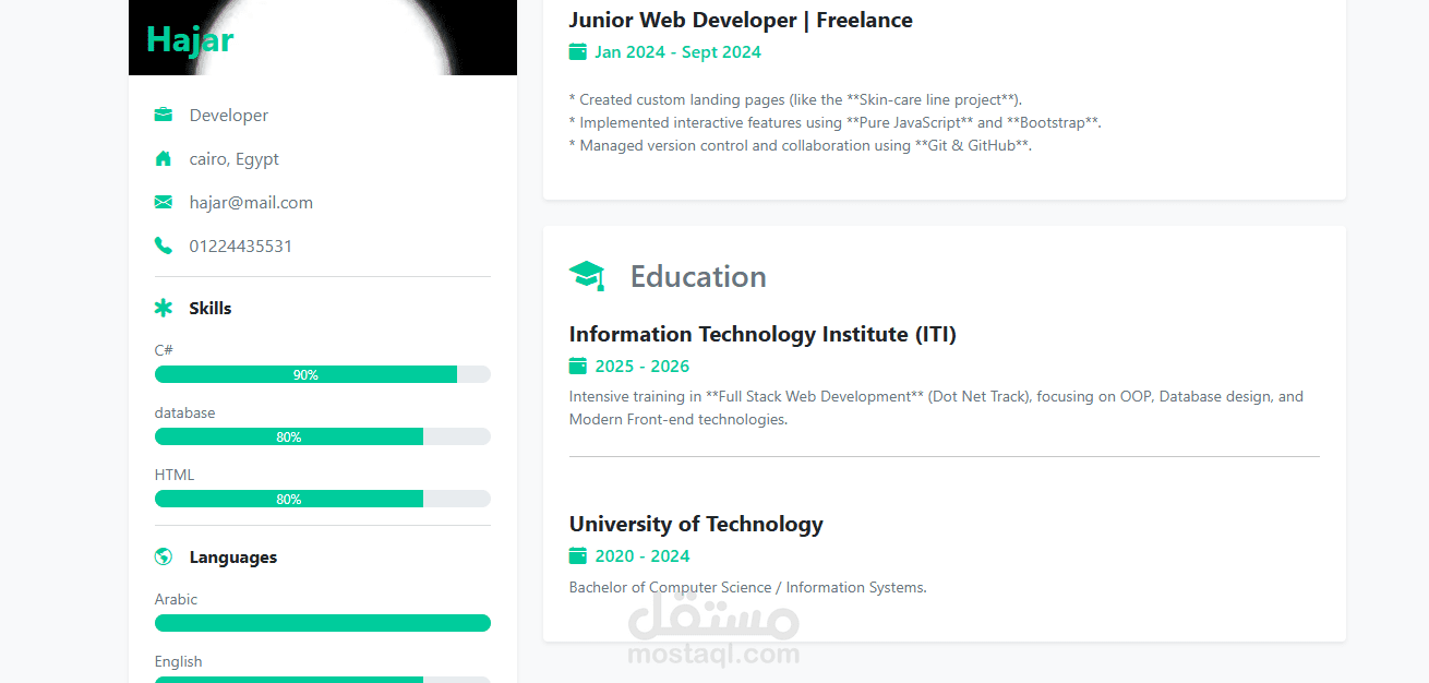Professional Responsive CV Template