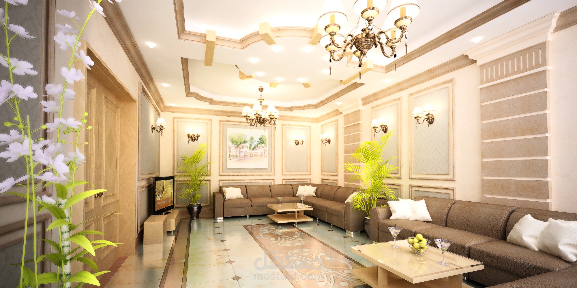 اعمال الديكور في مجلس كلاسيكي