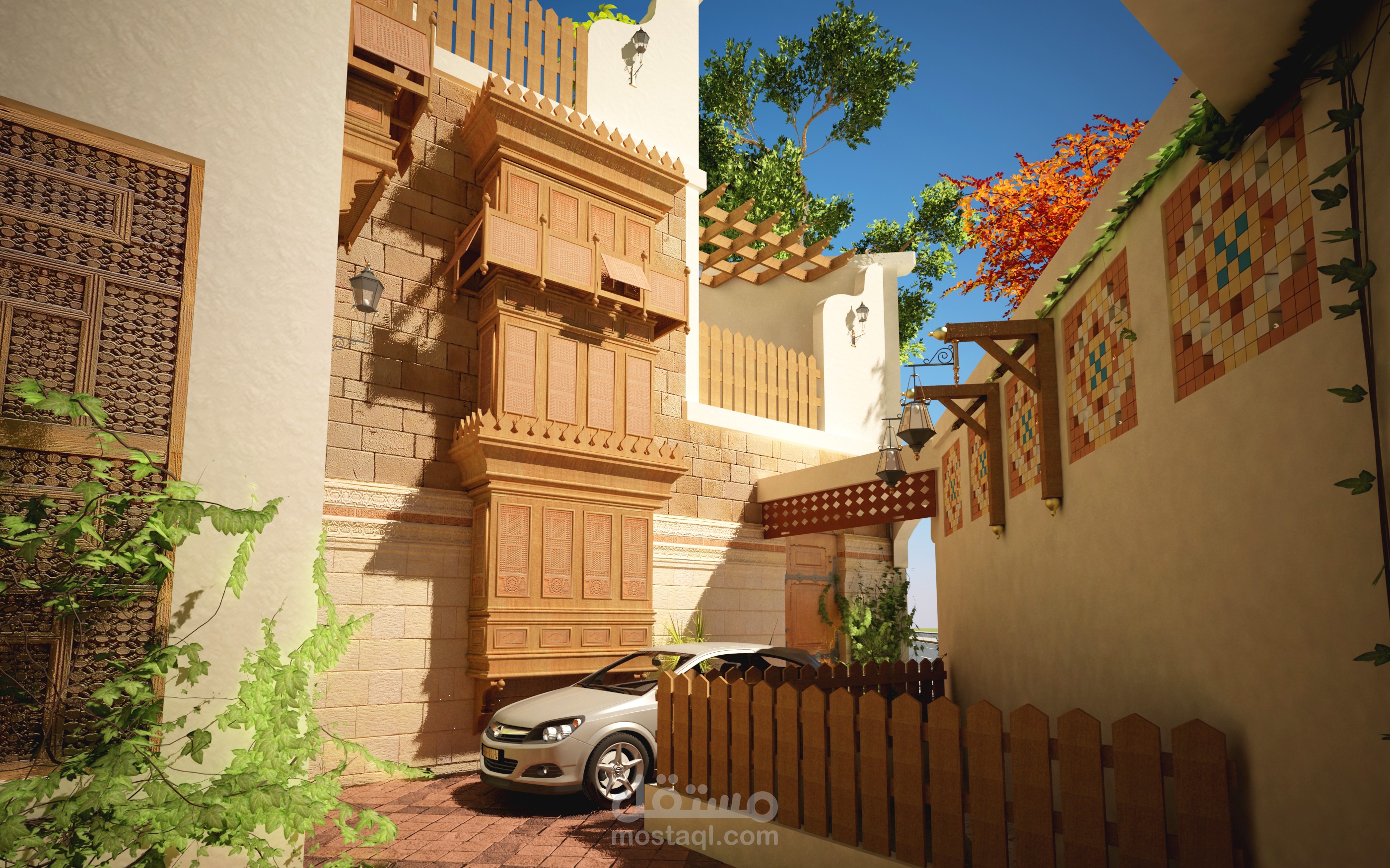 مدخل فيلا طراز مكي