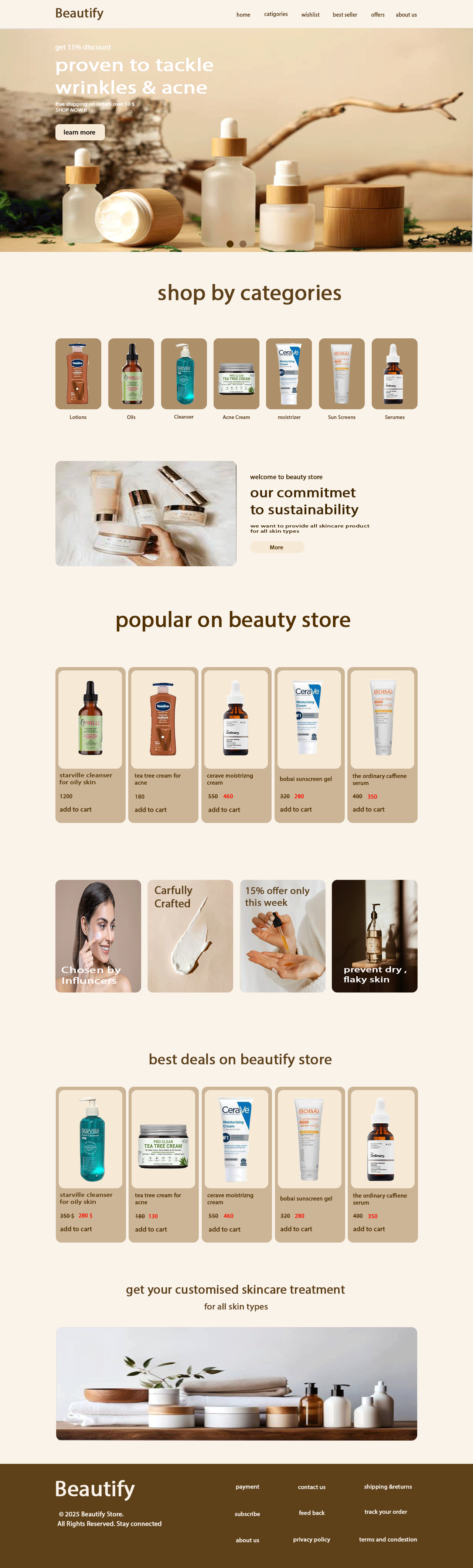 skincare webstite