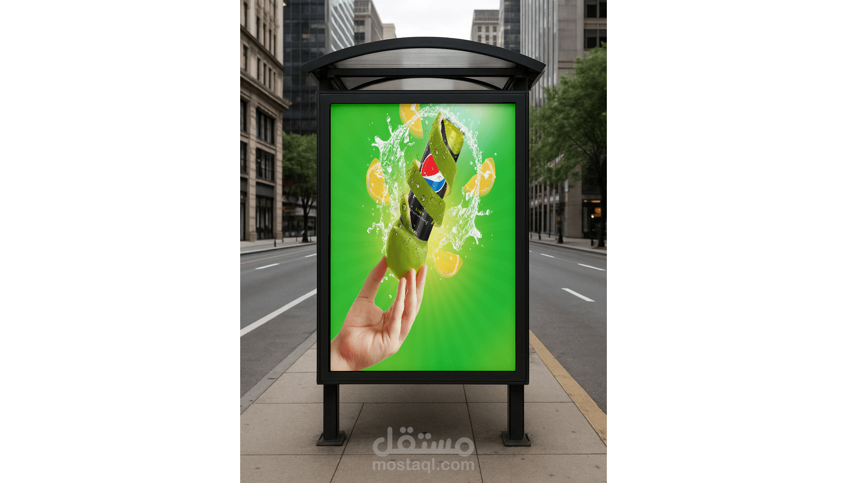 تصميم إعلاني مبتكر لمشروب بيبسي