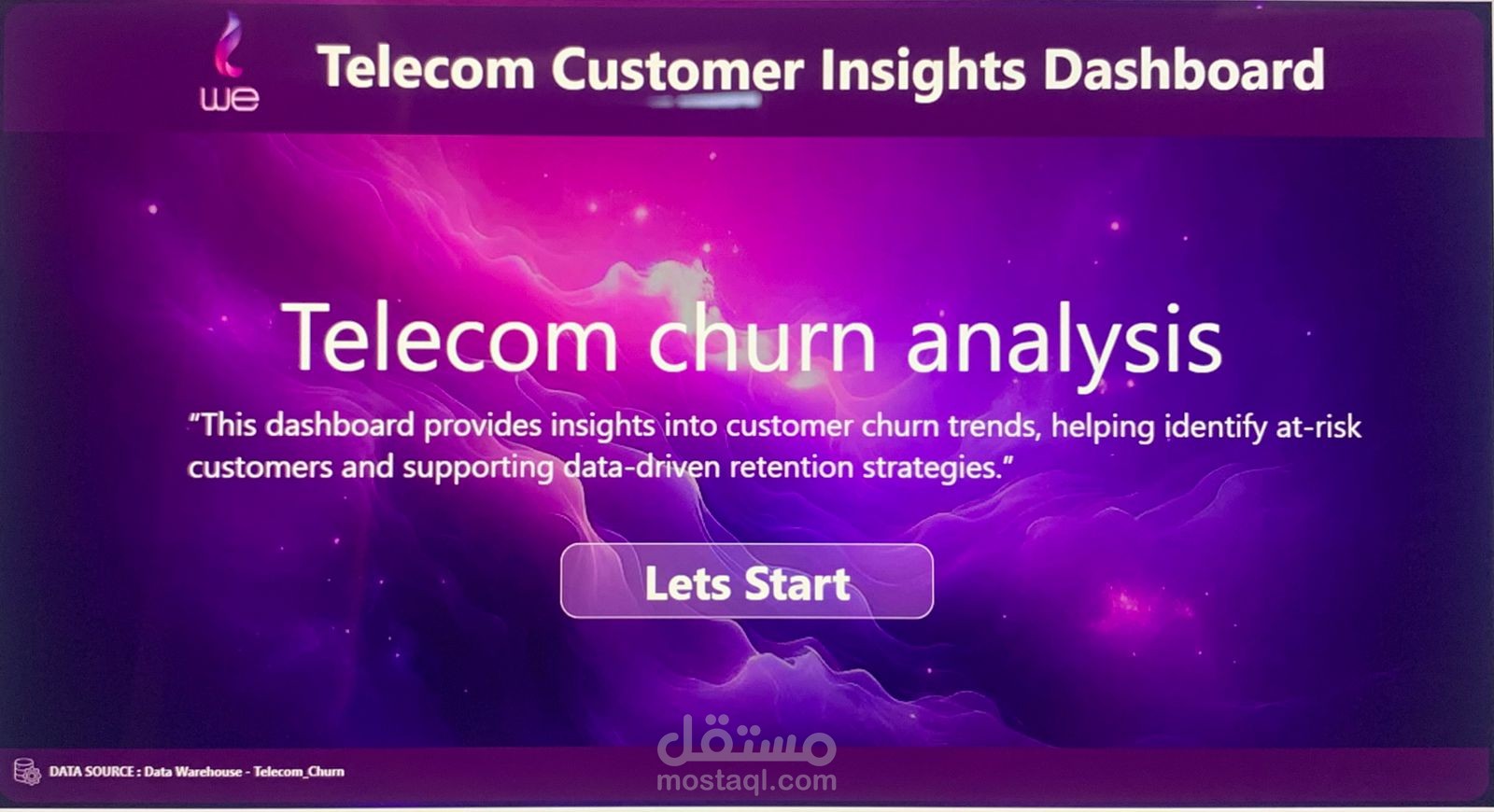 مستودع بيانات (SQL Data Warehouse) وتحليل التوقف عن الخدمة (Churn Analysis) باستخدام Power BI