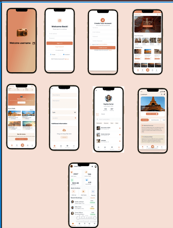 تصميم واجهة وتجربة مستخدم لتطبيق "أثر وحكاية"
