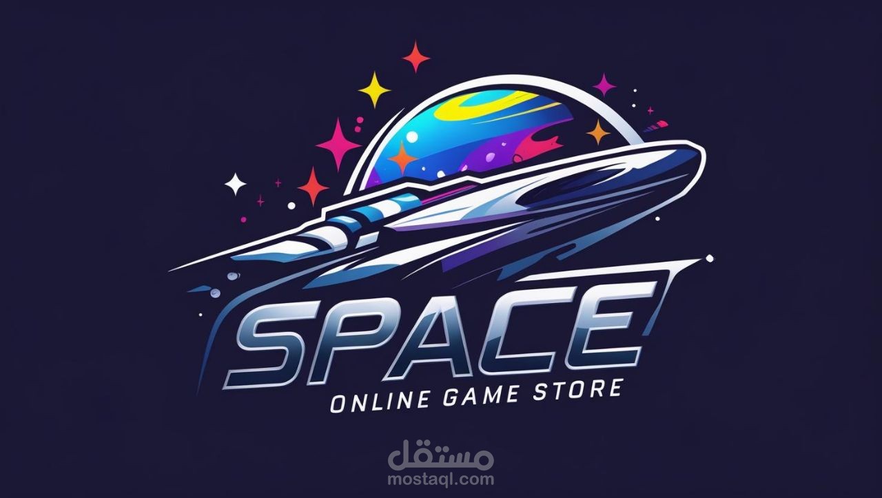 تصميم شعار مبتكر لمتجر ألعاب إلكترونية 'Space'