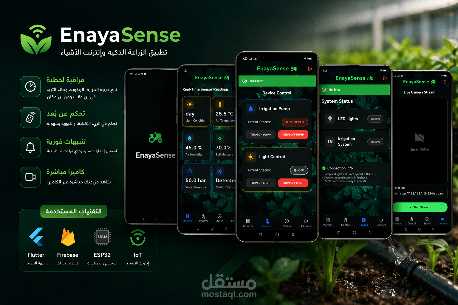 تطبيق EnayaSense للزراعة الذكية (IoT Smart Farm)