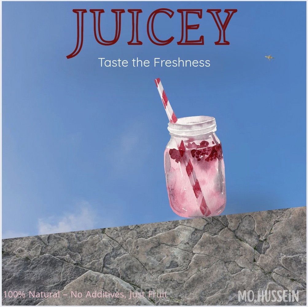 *Juicey – تصميم يعبر عن نكهة الانتعاش الطبيعي والعصير الطازج*