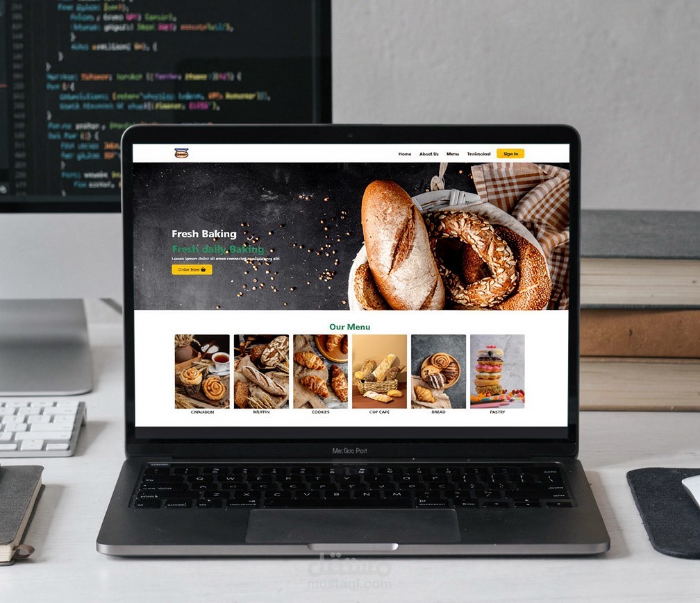 تصميم وتطوير موقع لمخبز (Landing Page احترافية)