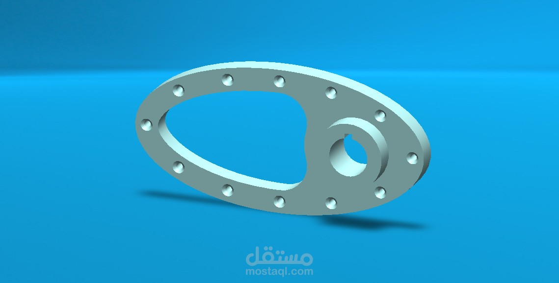 تصميم قطعة معدنية مثقبة ثلاثية الابعاد