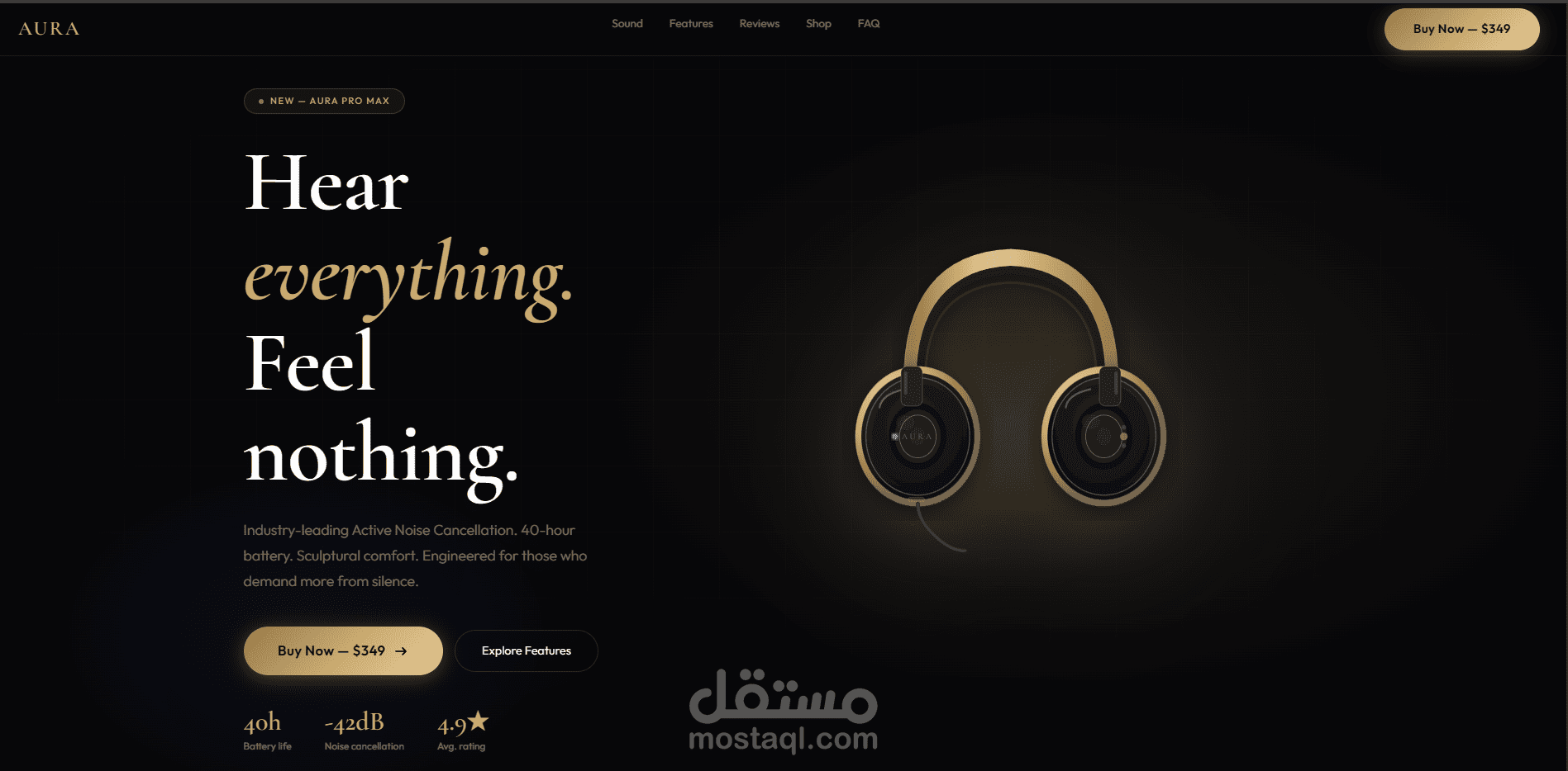 صفحة هبوط Aura