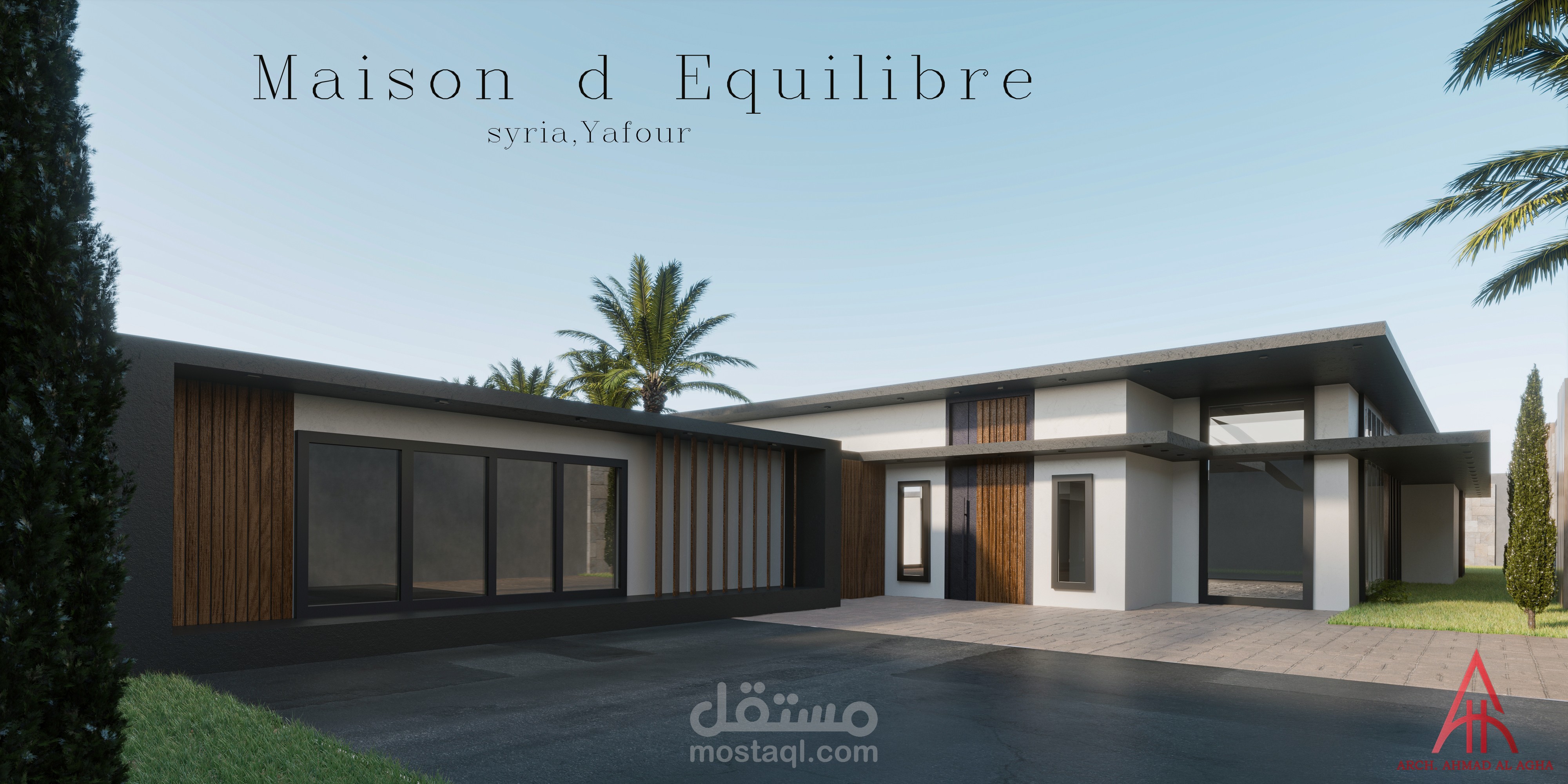 تصميم فيلا سكنية فاخرة ب اسلوب مودرن كلاسيك