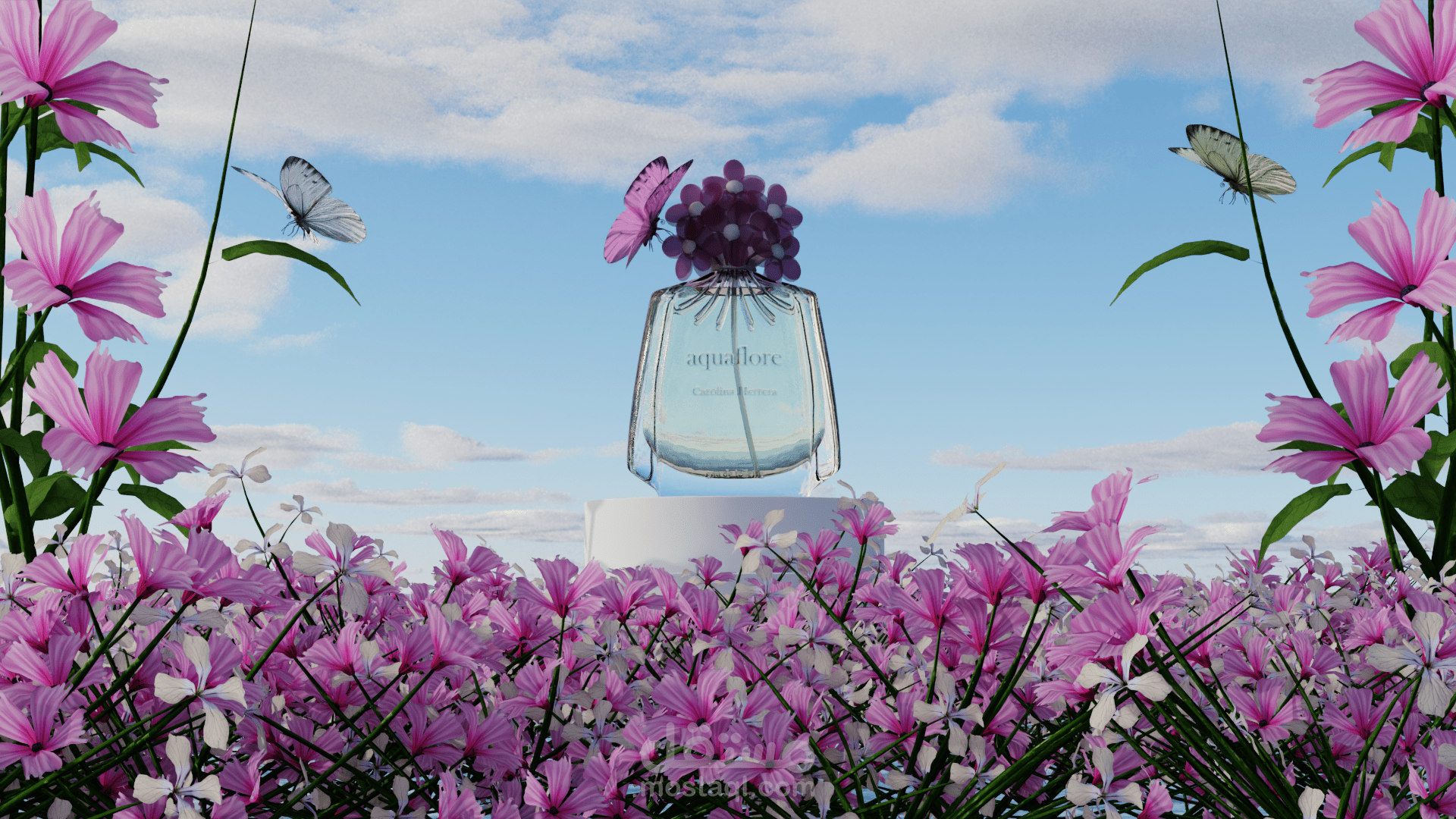 Aqua Love – إعلان ثلاثي الأبعاد لعطر ينبض بالطبيعة والرومانسية