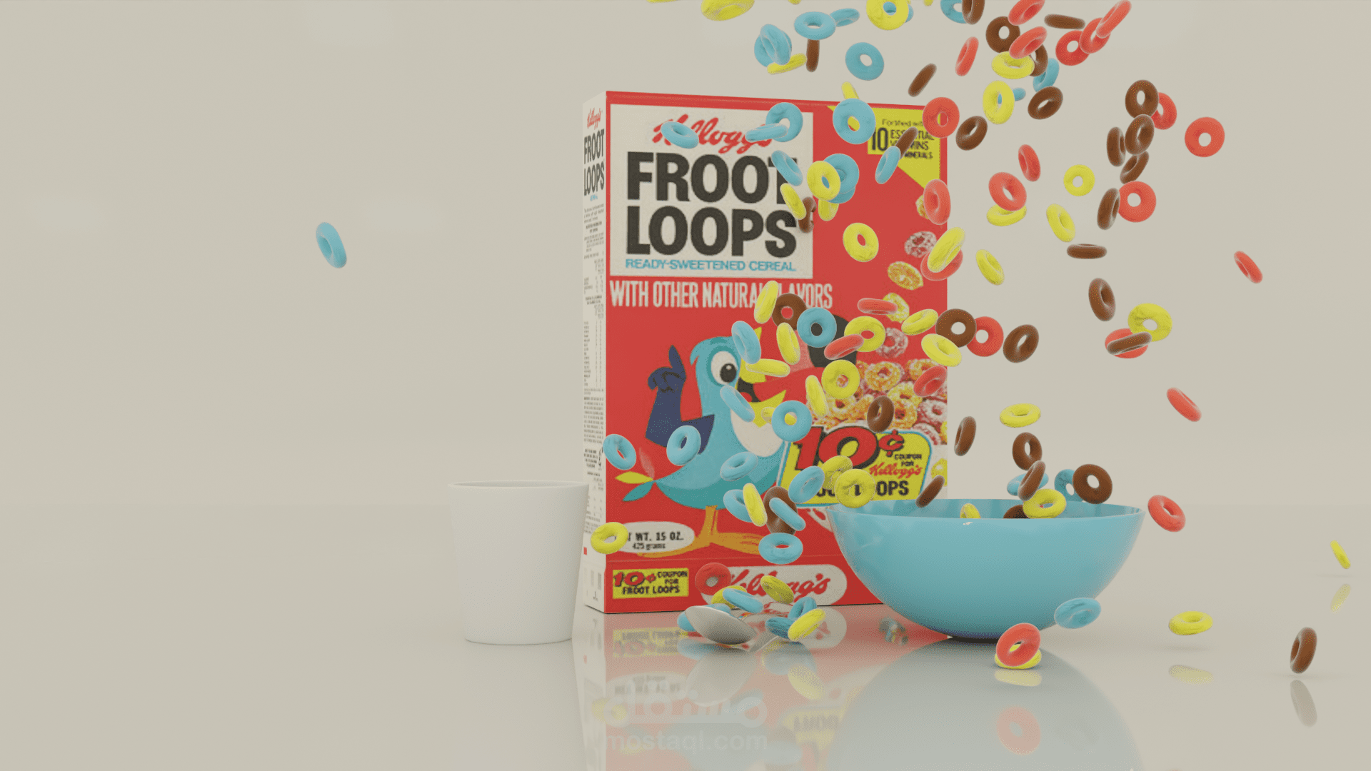 Froot Loops – إعلان ثلاثي الأبعاد مليء بالحركة والمرح الصباحي