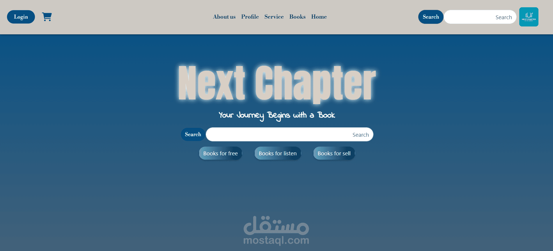 تصميم واجهة موقع لبيع الكتب أونلاين (Front-end Development)