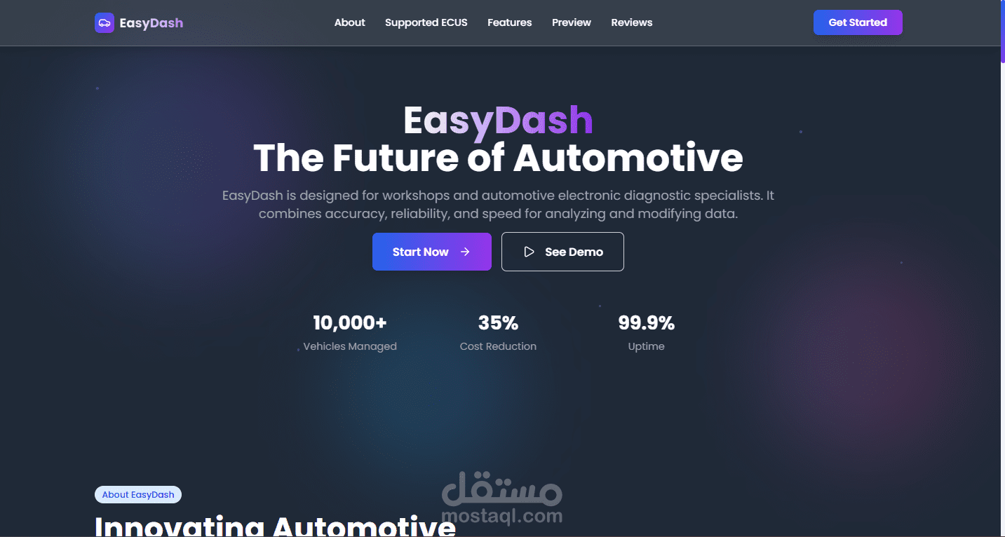 WebSite for EasyDash Software