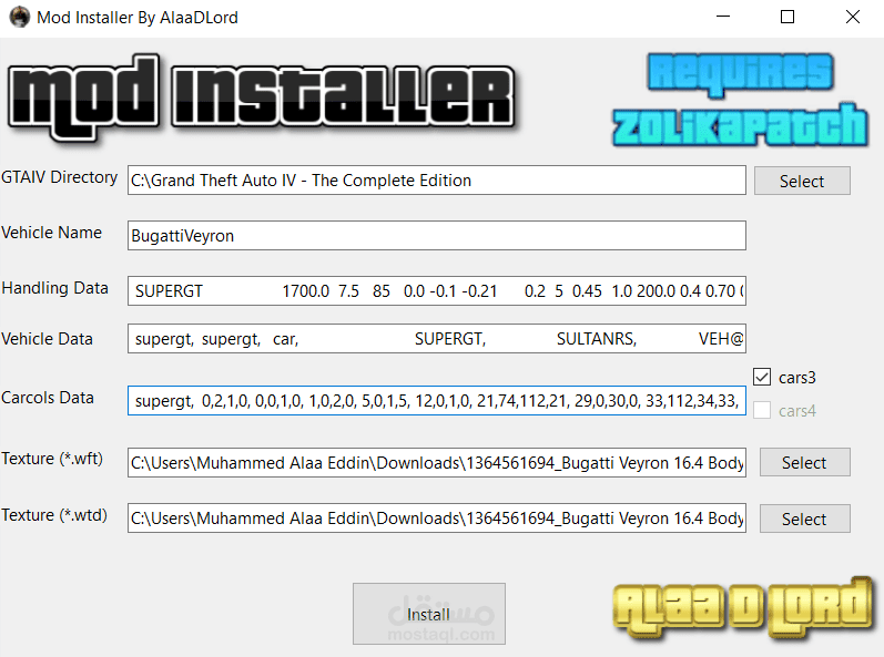 GTA IV Vehicle Mod Installer