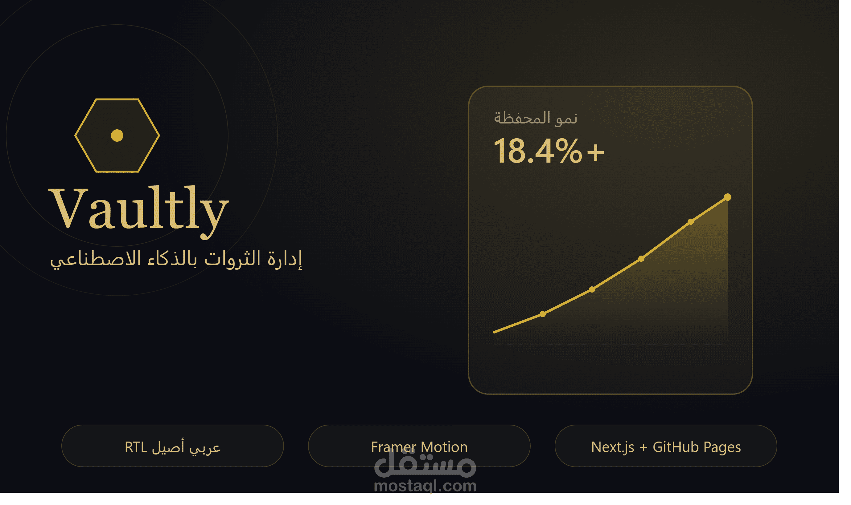 Vaultly — بوابة رقمية فاخرة لإدارة الثروات بالذكاء الاصطناعي