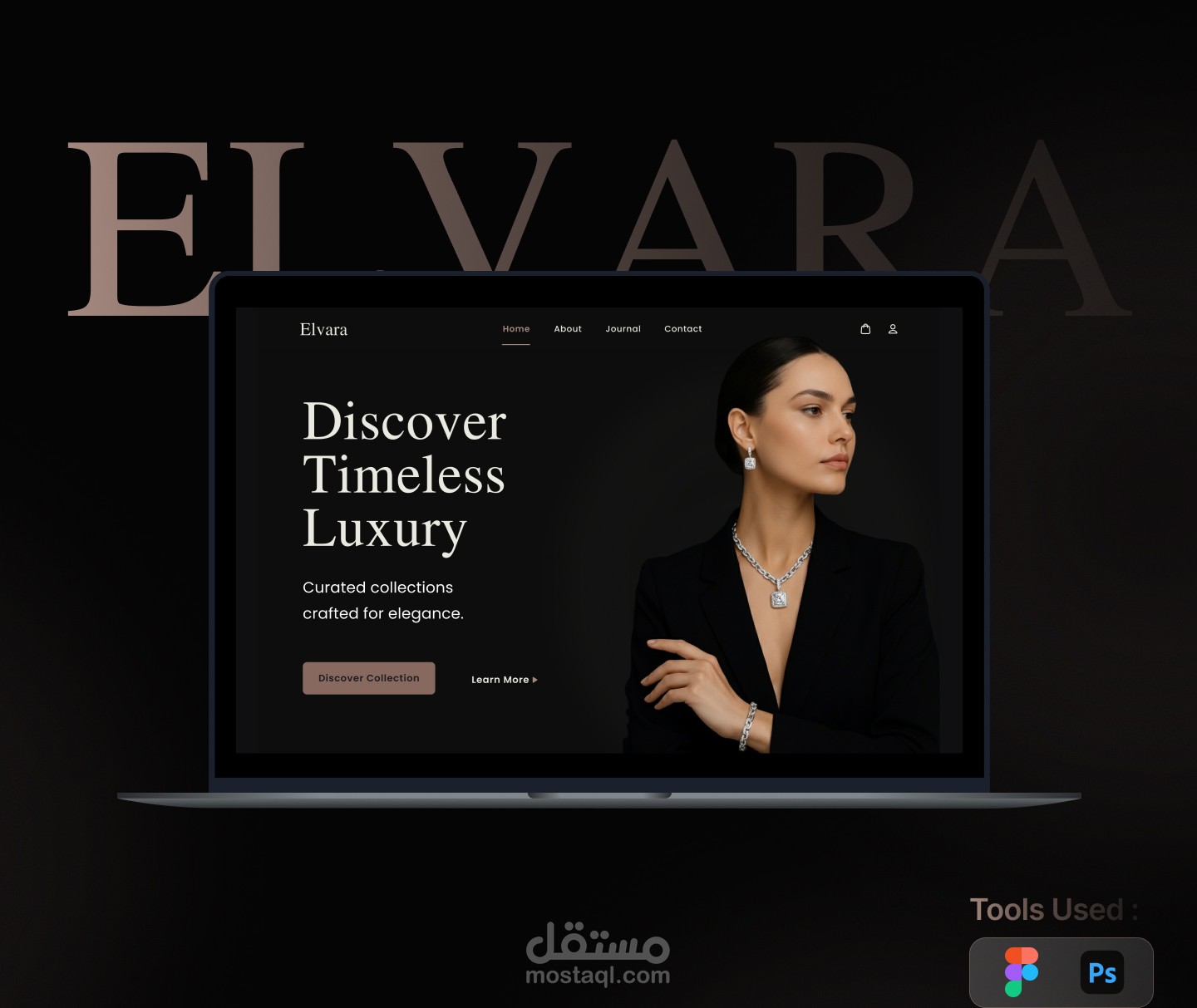تصميم صفحة هبوط  (Luxury Landing Page) لمجوهرات