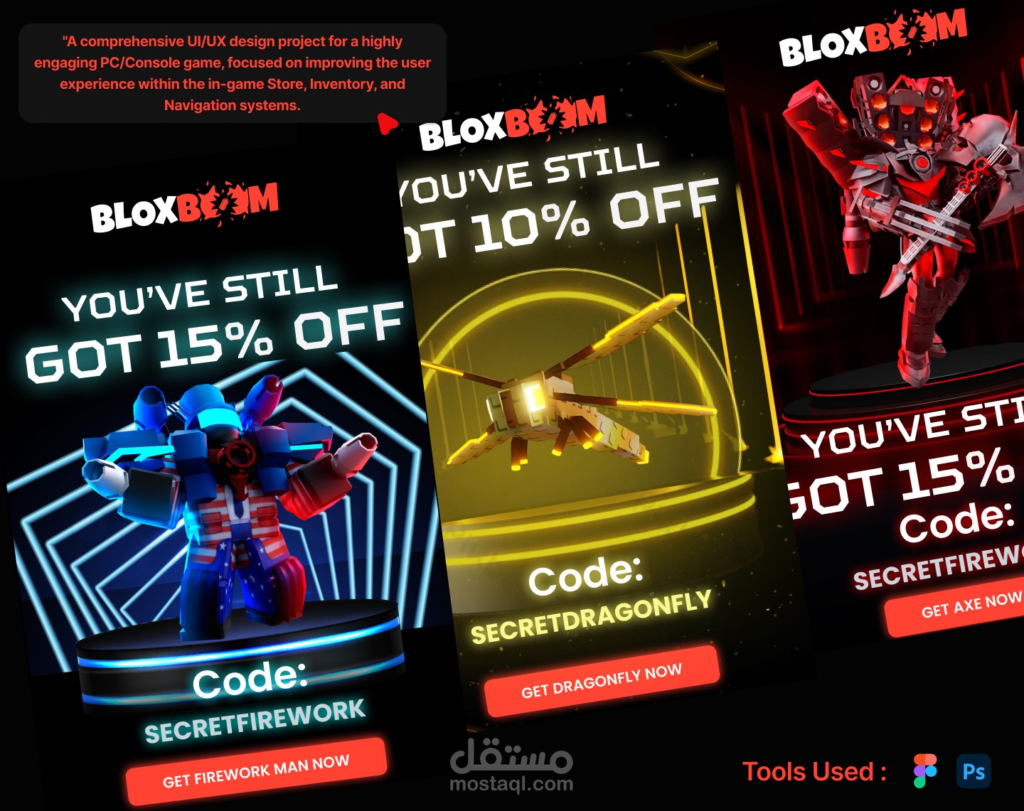 "Gaming UI/UX Design & Wireframing for [BLOXBOOM] "