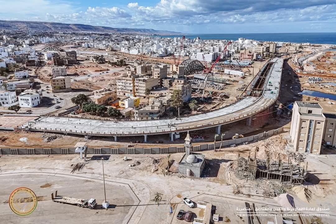 عمل رسومات تنفيذية لاحد الكباري الجاري انشاءها بمدينة درنة الليبية حاليا
