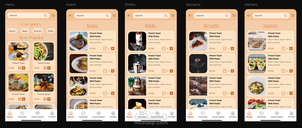 UI/UX Design for Restaurant Mobile App – Menu & Categories