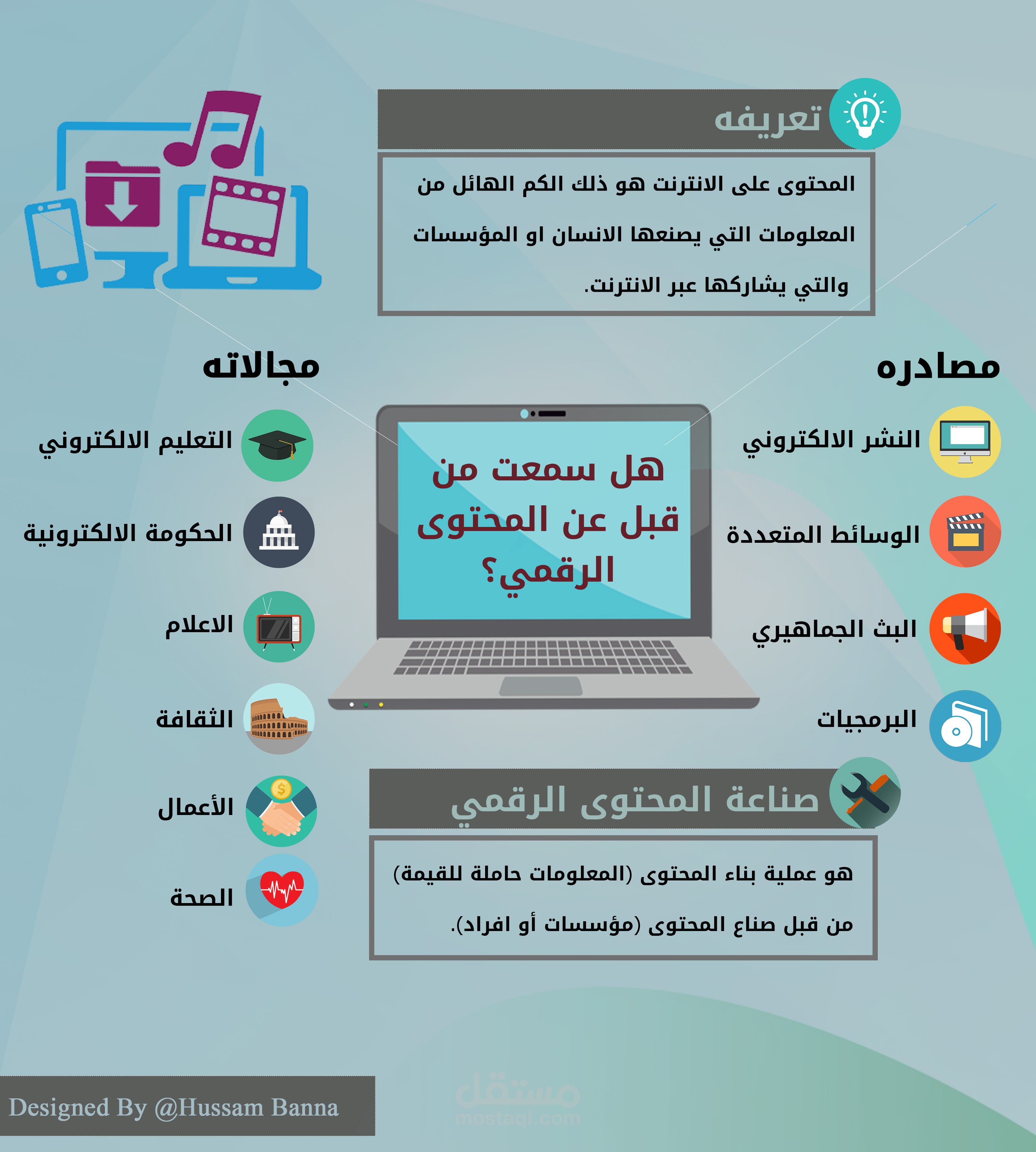 انفوجرافيك عن المحتوى الرقمي