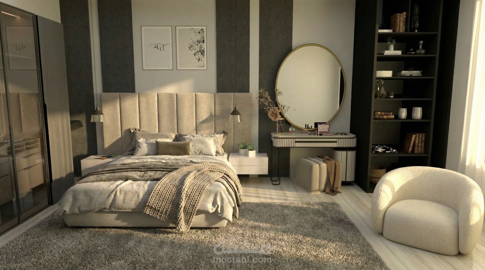 تصميم داخلي لغرفة نوم مودرن