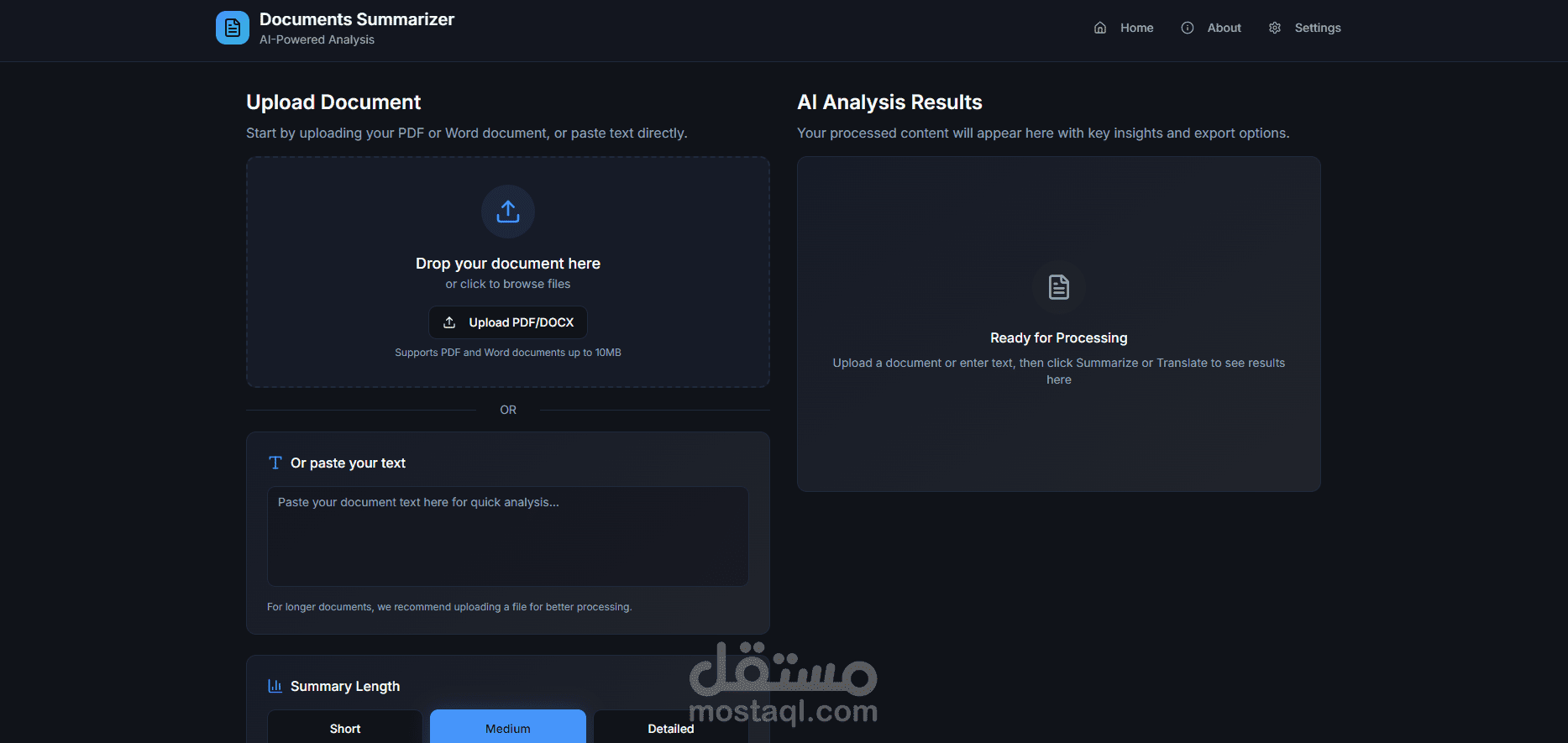 Documents Summarizer - AI Application for Automatic Summarization of Scientific Documents and Technical Reports